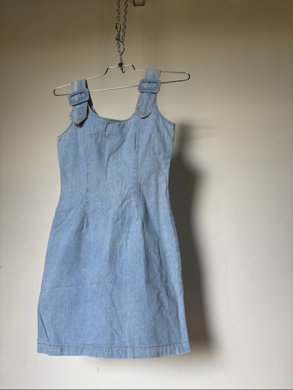 Light Blue Denim Vintage Mini Dress 
Zip Size 3 100% Cotton Y2K